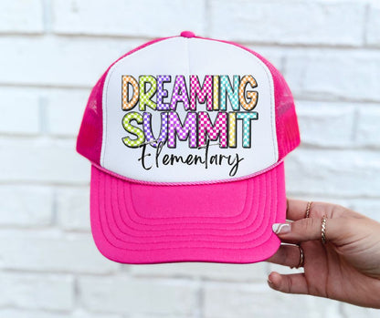 Dreaming Summit Elementary (Colorful Checked School Name) - DTF