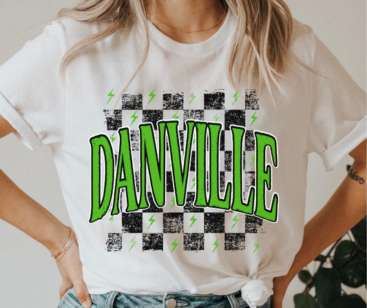 Danville checkerboard (kelly green/black) - DTF
