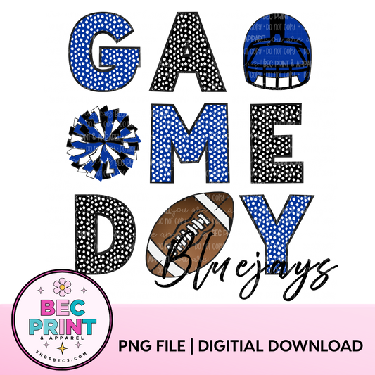 BlueJays - Royal Blue/Black (Game Day Football Collage) - Design PNG |  Digital Download | PNG file