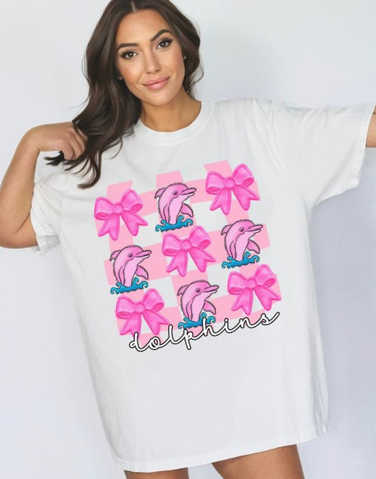 Dolphins (Coquette Bows/Mascot collage) - DTF