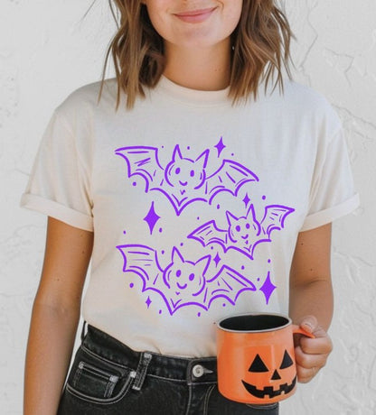 Doodle Halloween Bats - DTF