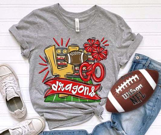 Dragons - Red/White (Football Stadium Go Mascot) - DTF