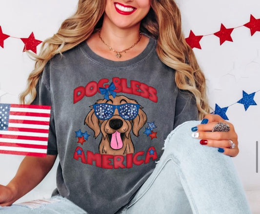 Dog Bless America (Golden Retriever) - DTF