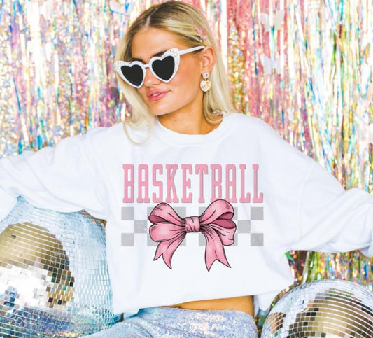 Basketball (Checkered Bow - coquette)  - DTF
