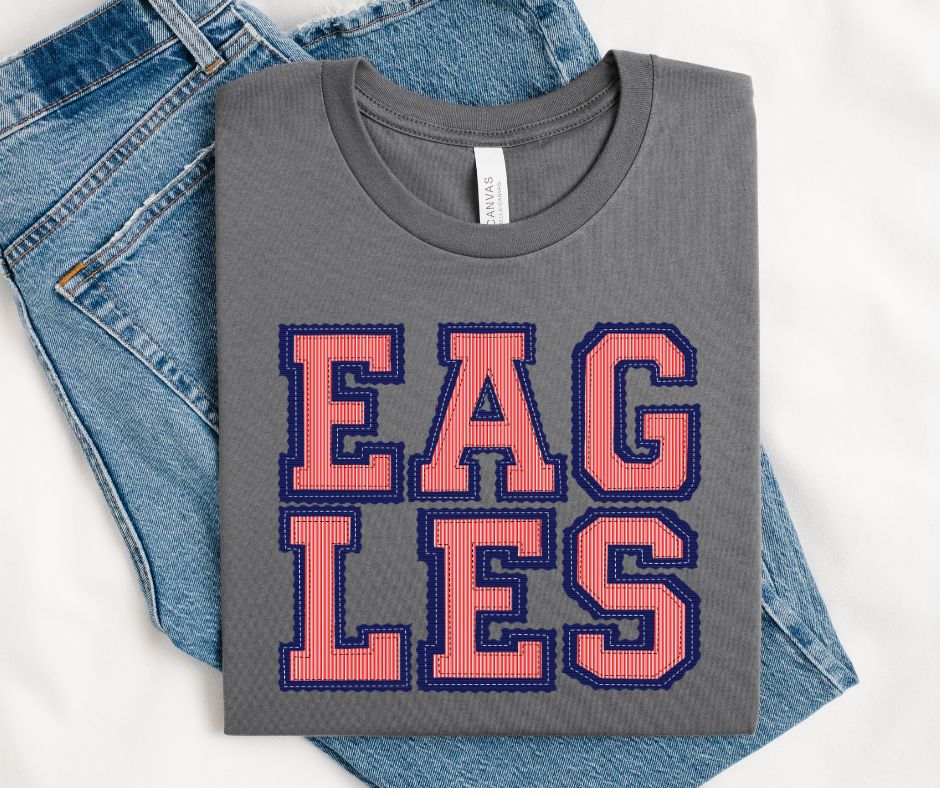 Eagles - Red/Navy (Prepster Mascot) - DTF
