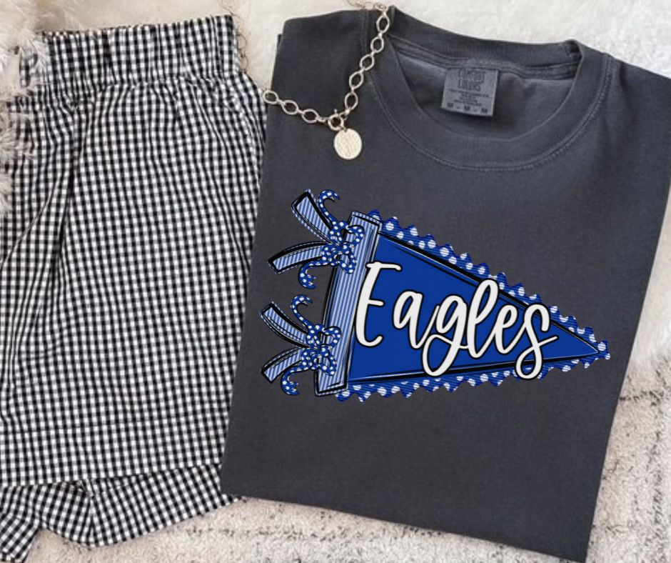 Eagles - Royal Blue/White (Prepster Pennant Mascot) - DTF