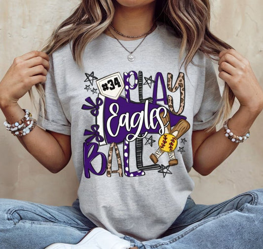 Eagles - Purple (Play Ball Softball) - DTF