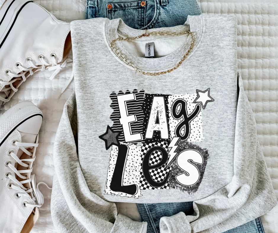 Eagles (BW Collage Mascot) - DTF