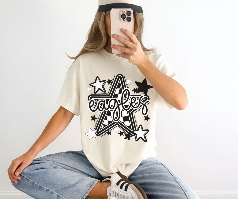 CUSTOM (BW Checkered Star Mascot - COLOR CHANGE ONLY) - Design/Mock Up