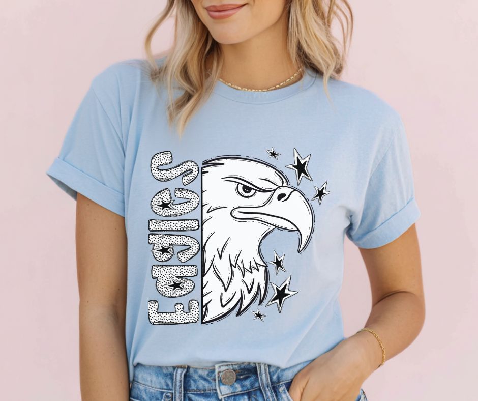 Eagles (Black/White Dotties Mascot) - DTF