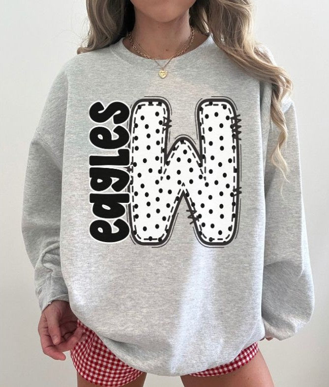 Eagles - Letter W (Polka Dotted Letter Mascots) - DTF