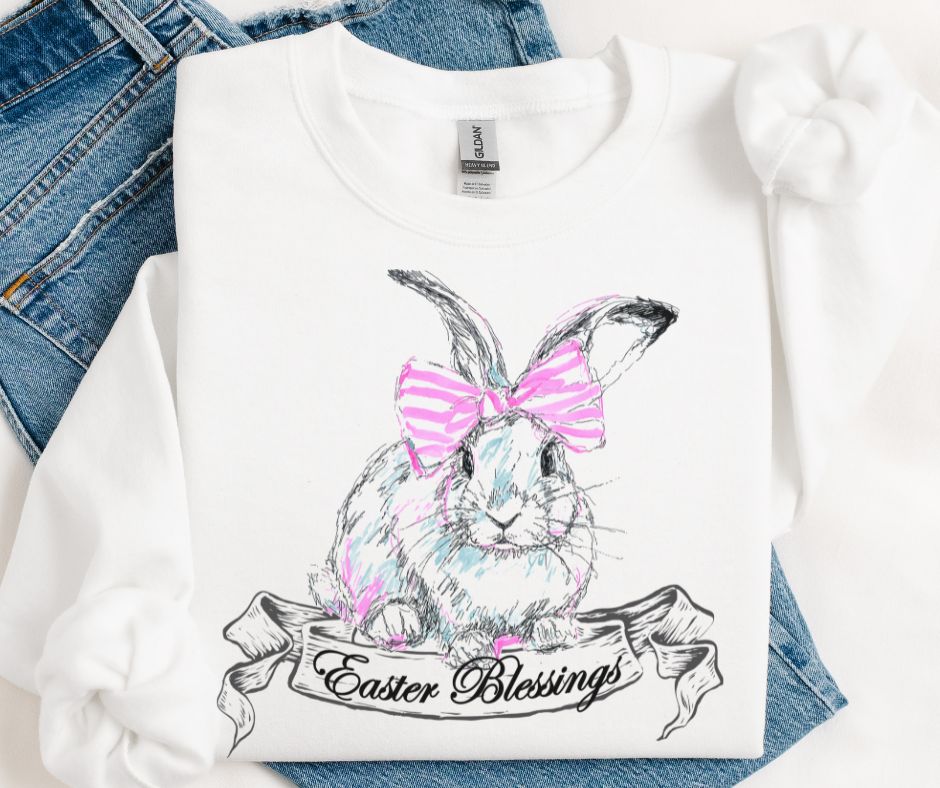 Easter Blessings Bunny Banner - DTF