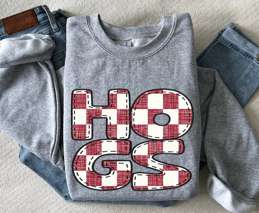 Hogs (Bubble Stitch Distressed Checker) - DTF