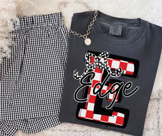 Edge - Red/Black (Checkered Coquette Mascot)  - DTF