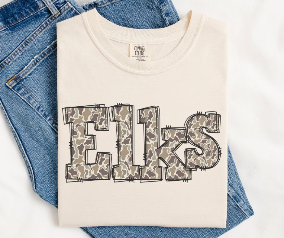 Elks (Camo Doodle Mascot) - DTF