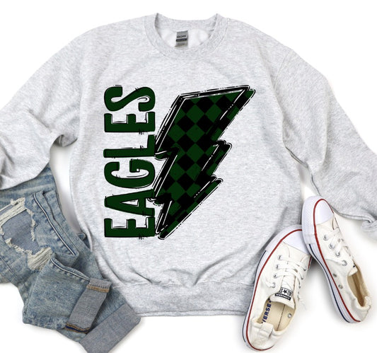 Eagles (dark green check - team go bolt) - DTF