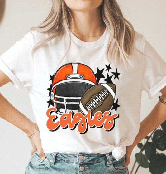 Eagles Mascot (stars - orange helmet) - DTF