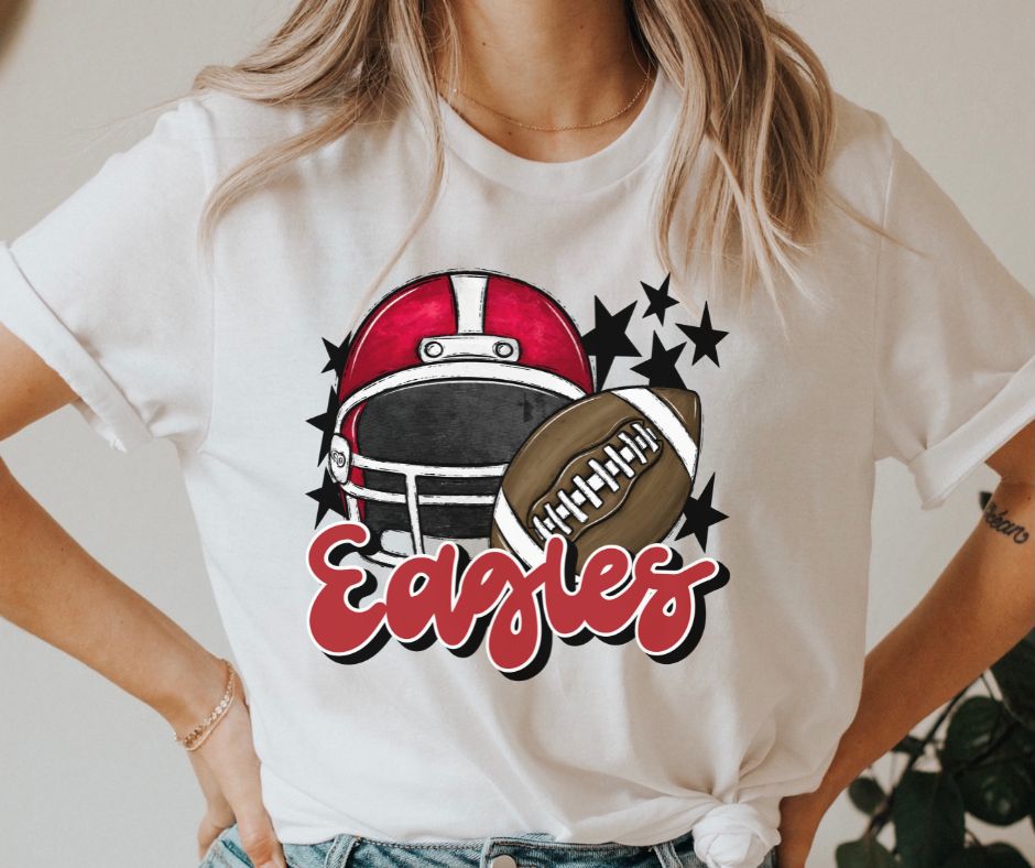 Eagles Mascot (stars - red helmet) - DTF