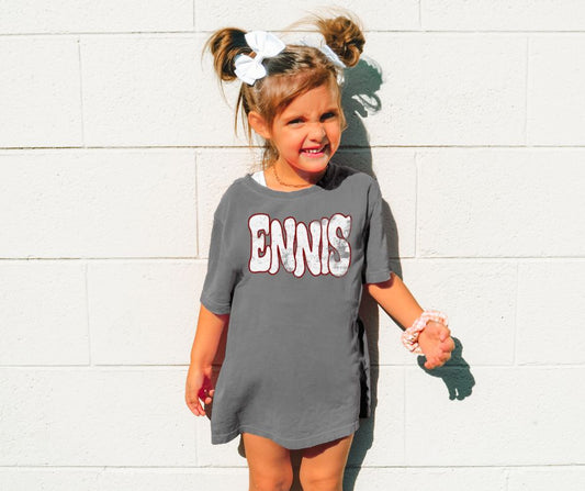 Ennis (wonky grunge- white/maroon) - YOUTH - DTF