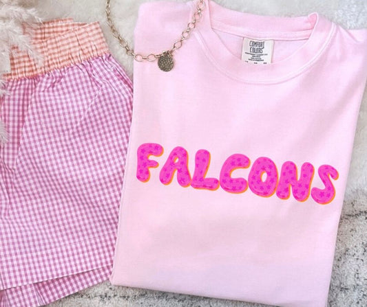 Falcons (Pink Bubble Stars Mascot) - DTF