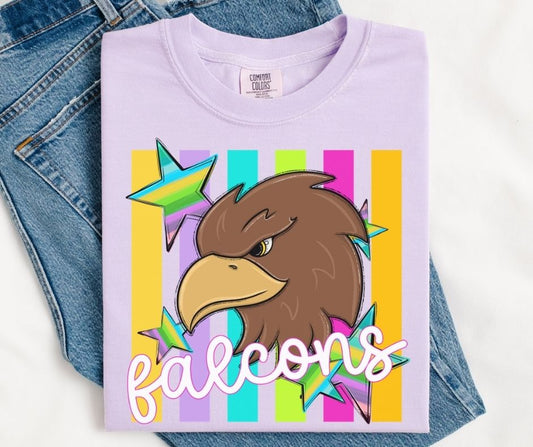 Falcons (Colorful Stripes Mascot) - DTF
