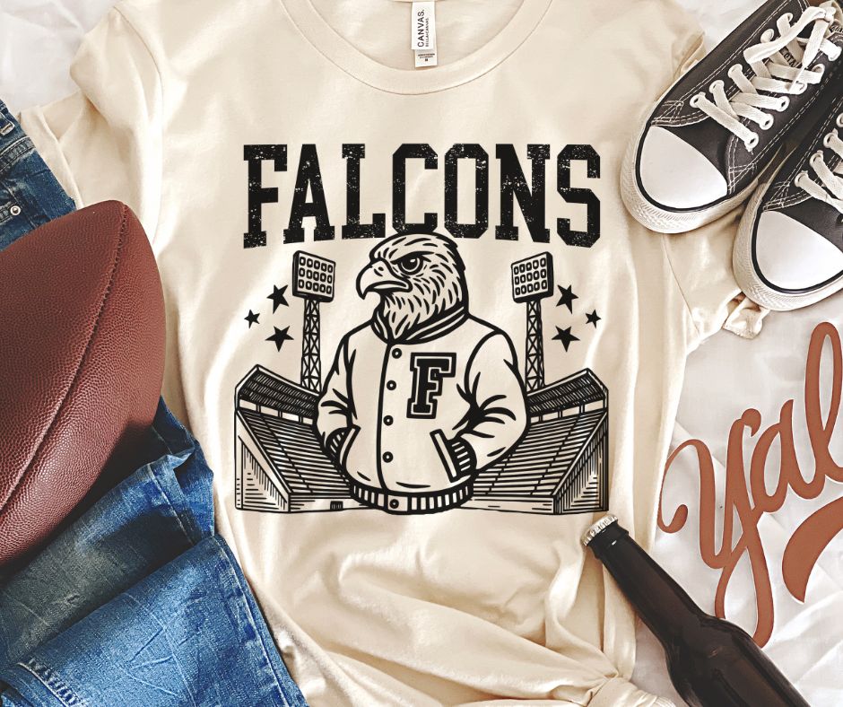 Falcons (Letterman Mascots) - DTF – BEC Print & Apparel