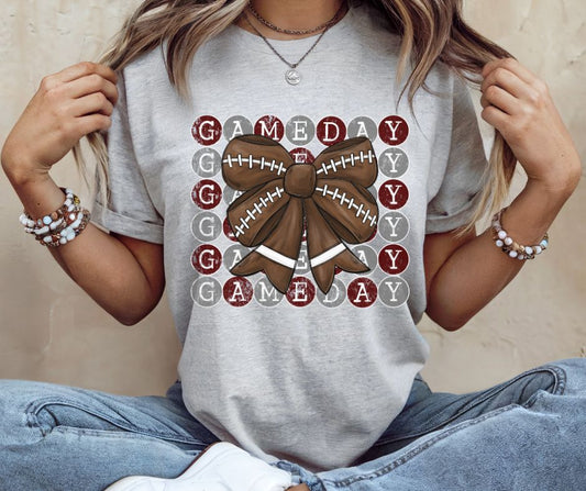 Game Day Typewriter (Football - Maroon/Gray) - DTF