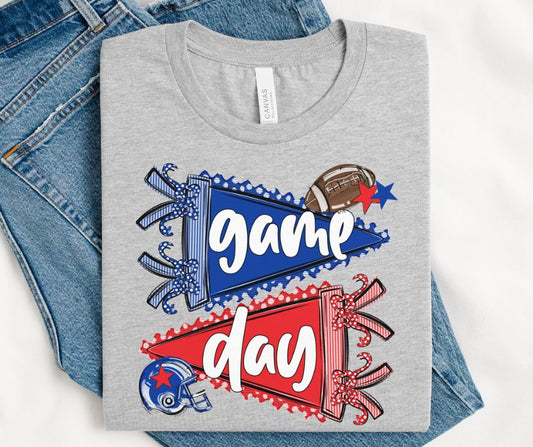 Game Day Sports Pennant  - Football (Prepster Royal Blue/Red) - DTF