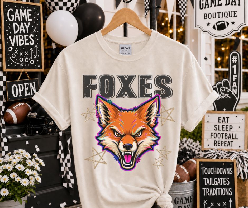 Foxes (Grunge Varsity Mascot) - DTF