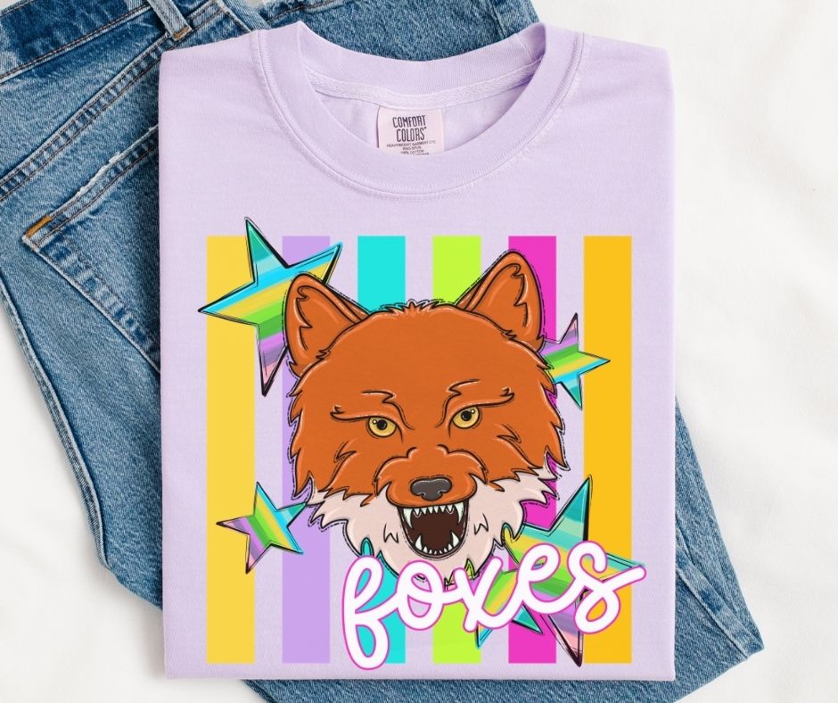 Foxes (Colorful Stripes Mascot) - DTF