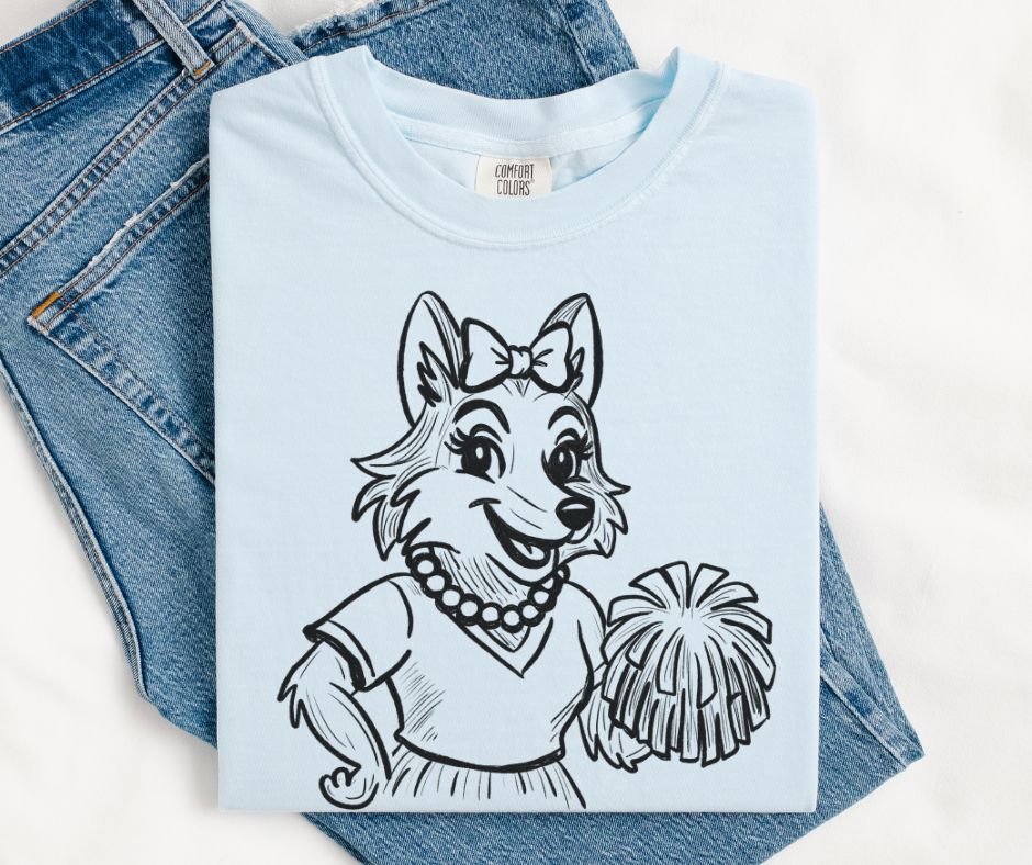 Fox (Cheer Vintage Sketch Mascot) - DTF