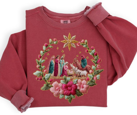Nativity (French Knot/Faux Yarn)  - DTF