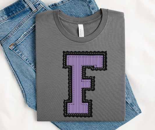 F - Purple/Black (Prepster Mascot) - DTF
