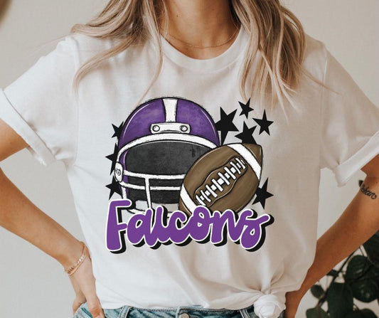 Falcons Mascot (stars -  purple helmet) - DTF