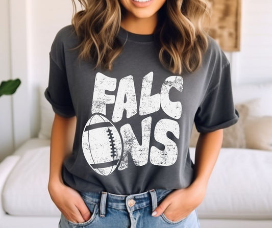 Falcons Mascot Football (white) - DTF