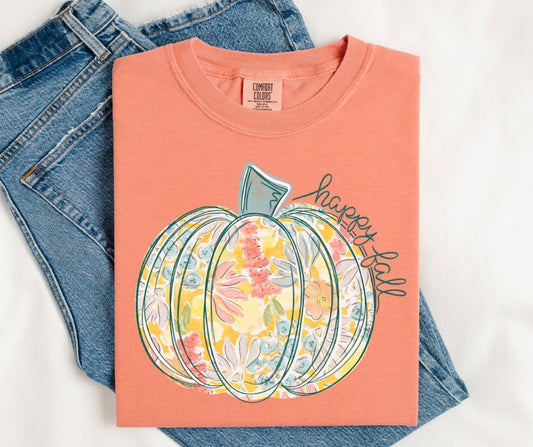 Fall Floral Pumpkin - DTF