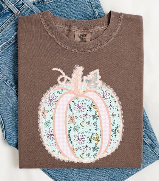 Floral and Lace Pumpkin - DTF