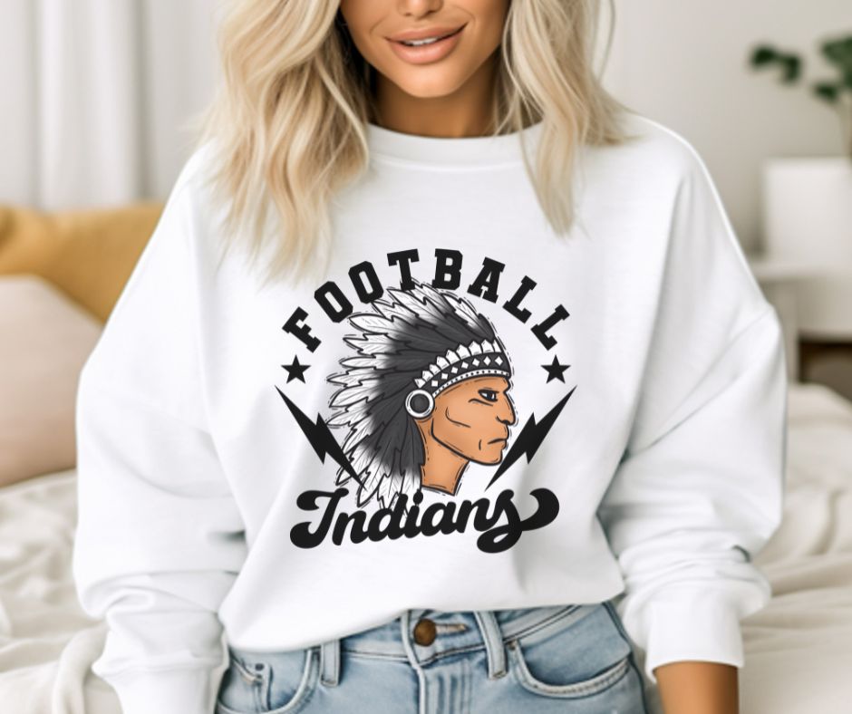 Football Bolt Mascot - Indians - DTF