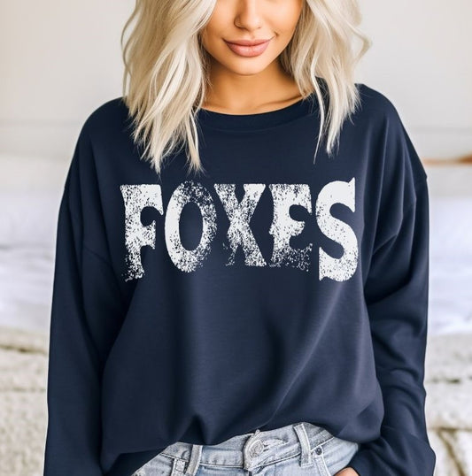 Foxes (white - single color grunge) - DTF