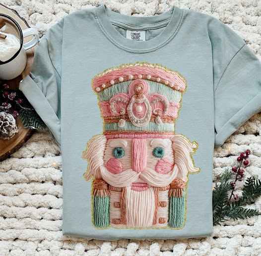 Nutcracker (French Knot/Faux Yarn Pink)  - DTF