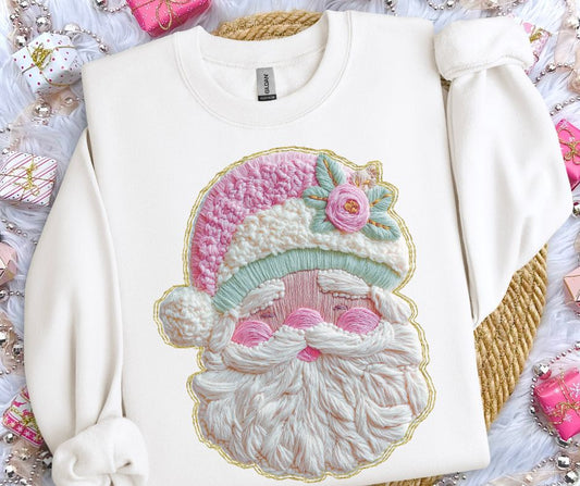 Santa (French Knot/Faux Yarn Pink)  - DTF