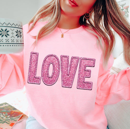 Love (sequin/embroidered look) - DTF