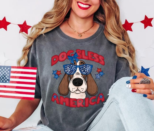 Dog Bless America (Basset Hound) - DTF
