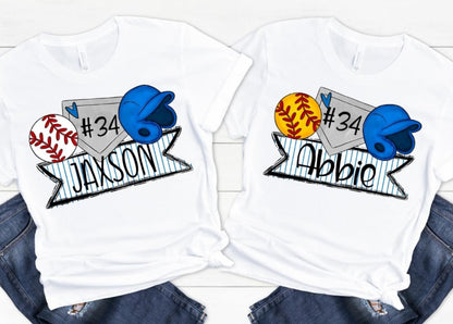 Baseball and Softball Trios (Personalized) - DTF