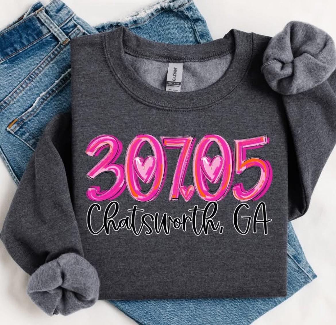 Zip Code-City-State - 30705 Chatsworth, GA (Pretty in Pink) - DTF