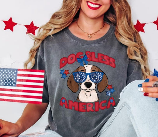 Dog Bless America (Beagle) - DTF
