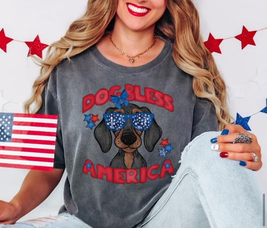 Dog Bless America (Dachshund) - DTF