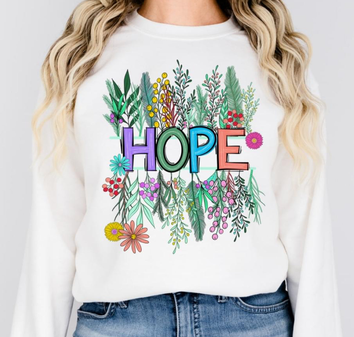 Floral Split HOPE - DTF