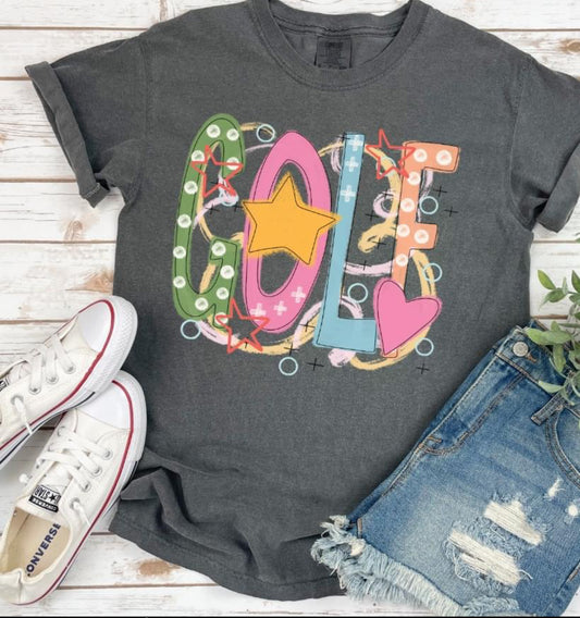 Golf (Colorful Hand Drawn Design) - DTF