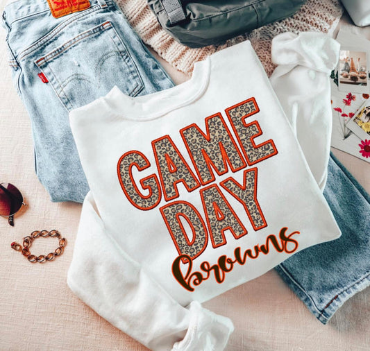 Game Day Leopard (Embroidery look) - Browns - DTF